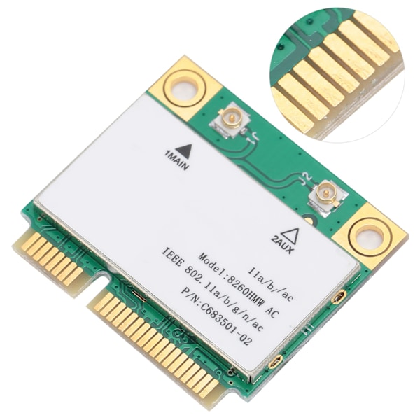 Trådløst Netværkskort 2.4G/5G Gigabit Dual Band 8260HMW 802.11AC Mini PCIE BT4.2 2 Antenne