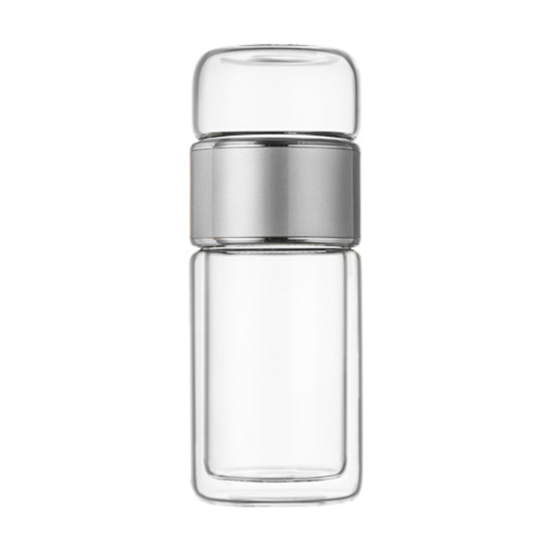 Te-infuusiopullo 420 ml kaksoiskerros ruostumattomasta teräksestä Vuotamaton lasivettpullo toimistoon matkoille Kotiin