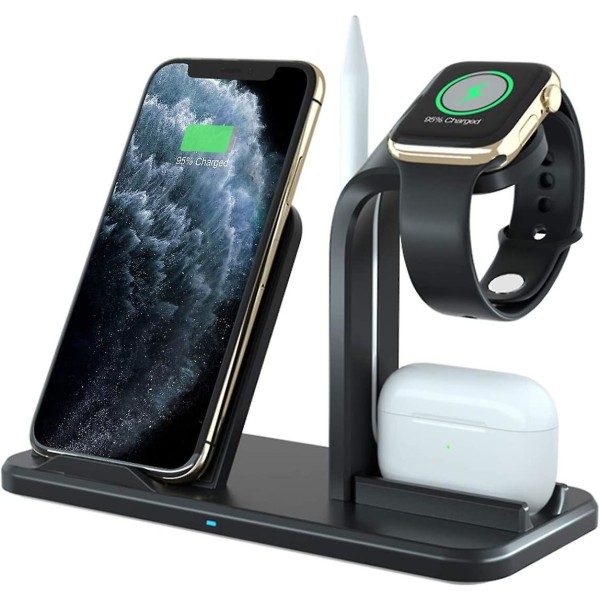 Trådlös laddare kompatibel med Apple Watch -serien och Iphone, airpods