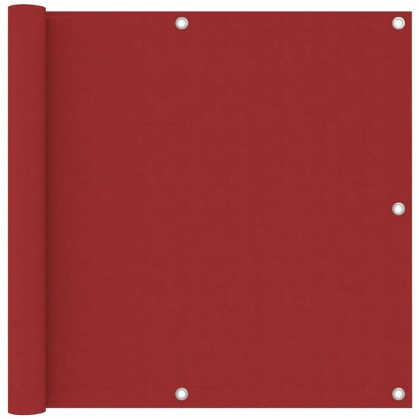 Röd balkongskärm 90x500 cm Oxfordtyg