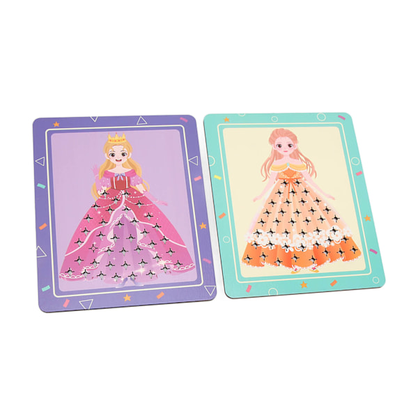 DIY Poking Prinsessekjole Håndværkssæt Finmotorik 3D-maleri Finmotorik Prinsesse Klæd-ud Legetøj Lilla