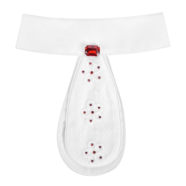 Stilful børnehestesportskrageblomst hvid slipskrage slips broche ridesport tilbehør rød rhinestones barn