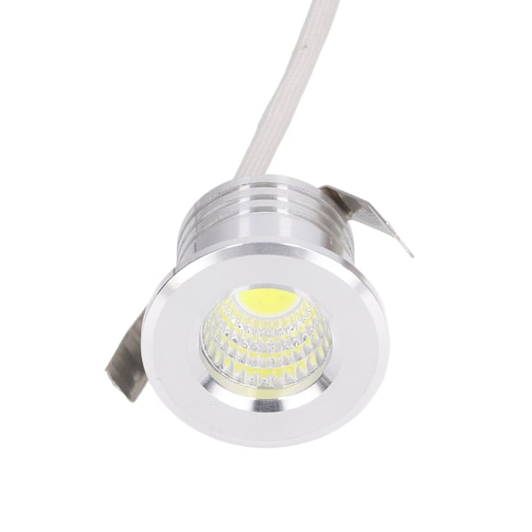 Mini innfelt COB-spotlight Stabil varmespredning LED-innfelt takspotlight 3W Sølv Lamphus AC85‑265V Varmt hvitt lys 3000K