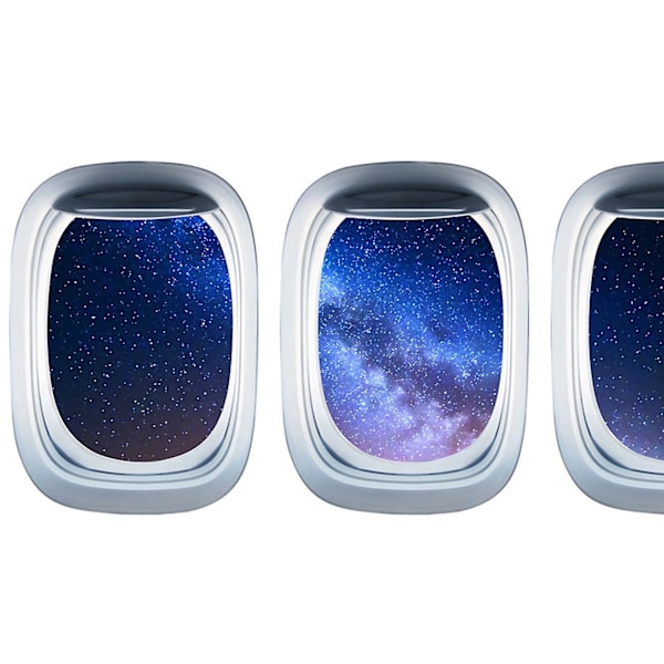 Flygplansfönsterdekalset - 3D självhäftande fönsterutsikt landskap väggdekor