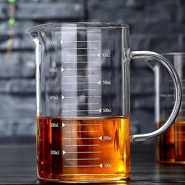 Høj Borosilikat Glas Målebæger 350ml/500ml/1000ml -20-150°C Temperatur