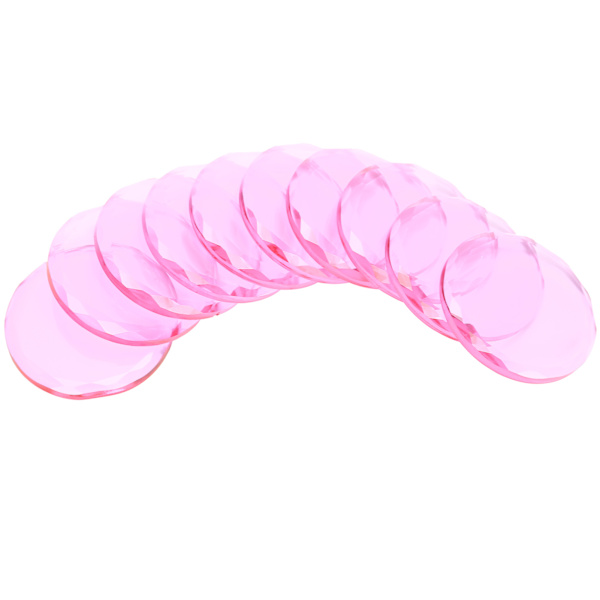 10 st Runda glasögonfransar självhäftande limpallhållare för ögonfransförlängningsympning Rosa