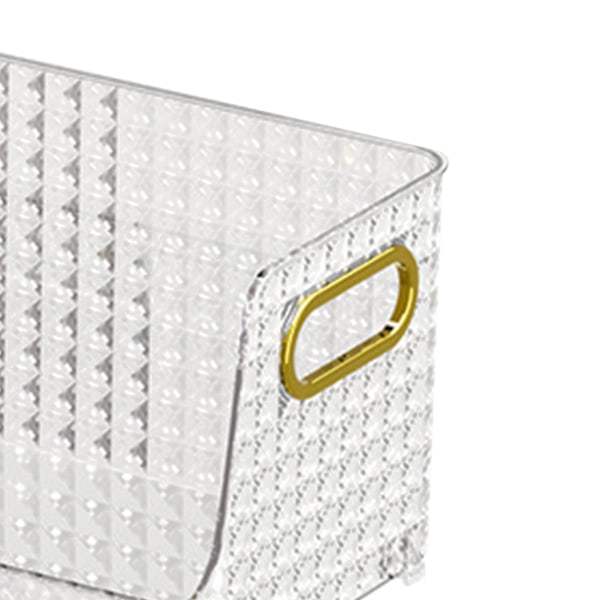 Kosmetika Organizer Stor kapacitet Stabil bas Geometriskt mönster PET Makeup Förvaringsorganisator Transparent Gold