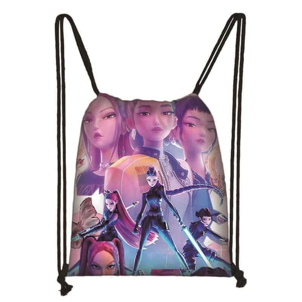 KPop Demon Hunters Huntrix Dragskoväskor Sport Ryggsäck Gym A4