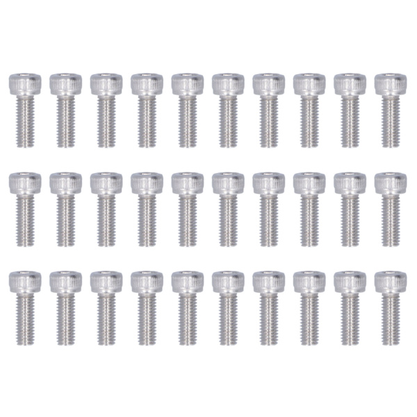 30 stk M5 Cylindrisk Hoved Hex-skruer A2 Rustfrit Stål Hex-skruer Skruesæt M5 X 14