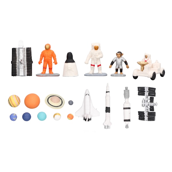 19st rymdmodellleksaker Rymdplan Satellit Lunar Rover Astronaut 9 Planeter Space Model Series Set för barn
