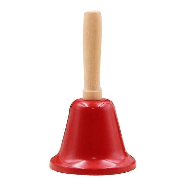 Högljudd handklocka med trähandtag, julklangklocka red