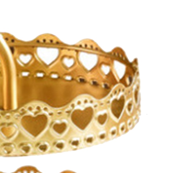 Dobbeltlags kagefad Dekorativt Kobber Guld Kager Dessert Display Tallerken til bryllup Loving Heart
