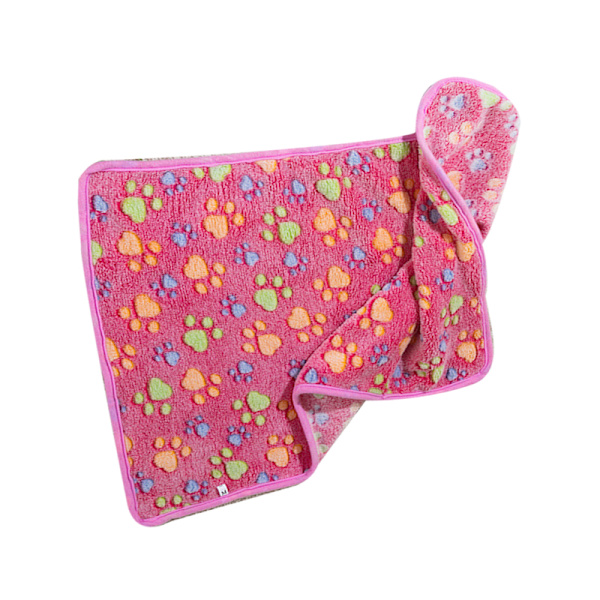 Hundtäcke Söta klotryck på rosa termisk mjukfiber Bekväm kattsömnfilt för husfamilj inomhusklotryck på rosa S(7,9x7,9in)