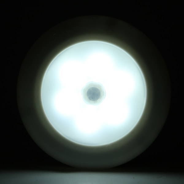 6 LED Round Auto Motion Light Sensor Infraröd Nattljus Skåp Trapplampa