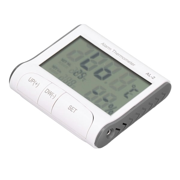 Digital termometer Hygrometer ℃/℉ Hög låg temperatur automatiskt larm Digital lagringsfunktionsmätare med LCD-skärm
