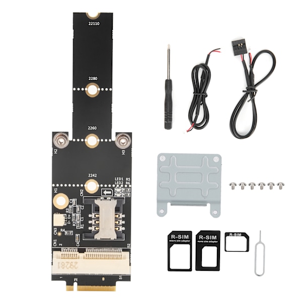 Adapterkort Mini PCIE till NGFF(M.2) Key M Nätverkskonverterare för Win10/8/7/2000/Linux
