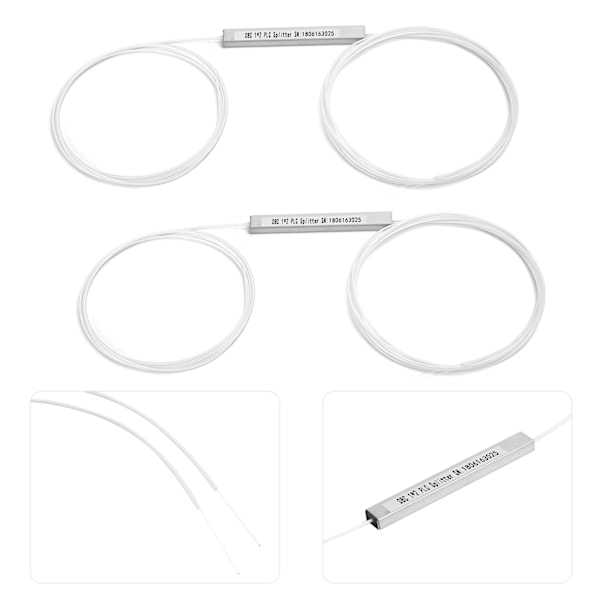 2 st PLC-splitter, bar fiber, utan kontakt, enkelmod, effektstyrning för datortillbehör (1 x 2)