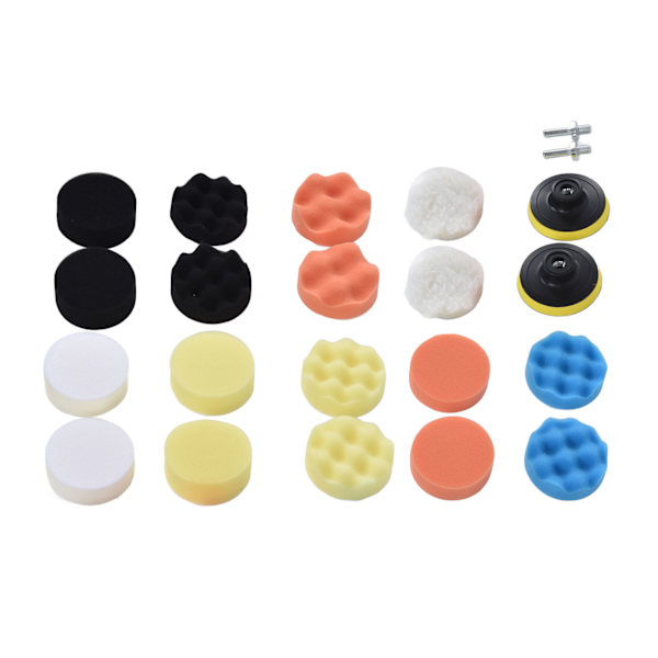 22st Buffing Pads ABS Sponge Car Polishing Pad Kit för vaxning Slipning Tätningsglasyr 3in