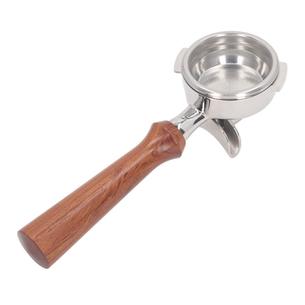58 mm kaksinkertaiset suuttimet Portafilter Nuova kahvikoneille Ruostumattomasta teräksestä valmistettu suodatinosa Massiivinen puinen kahva F-tyyli Redwood