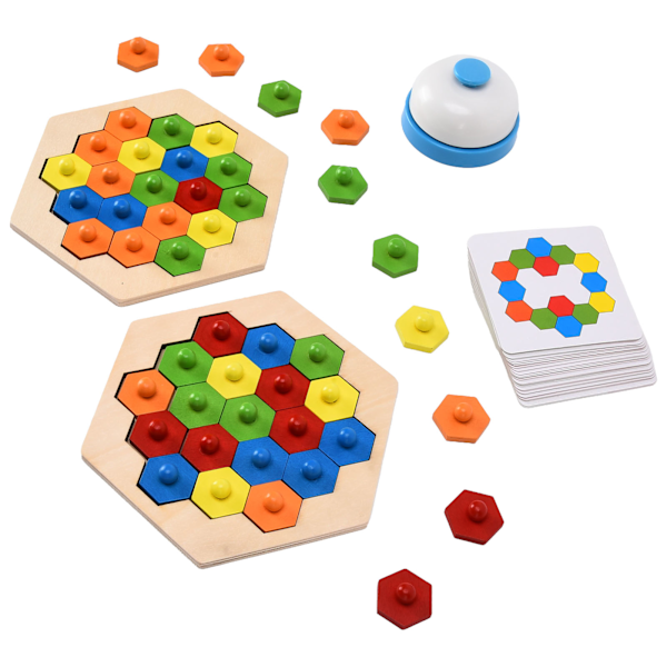 Barns Vuxna Hexagonal Pussel Förälder Barn Interaktion Färgglad Brain Teaser Leksak för barn