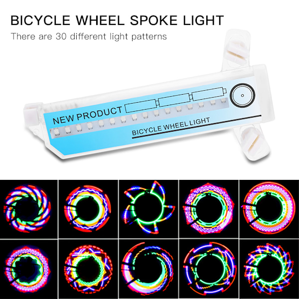 Cykel Däck Hjullampor 16 LED-blixt ekerlampa för utomhuscykling