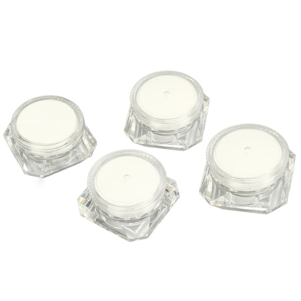 Diamond Look Compact Makeup Tom Container - 4st plastkrämburk för utomhusresor och camping
