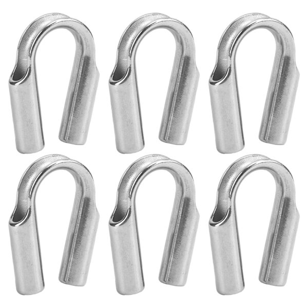 10 stk Rør Fingerborg 304 Rustfritt Stål Talje Wire Beskyttelse Båttilbehør M6