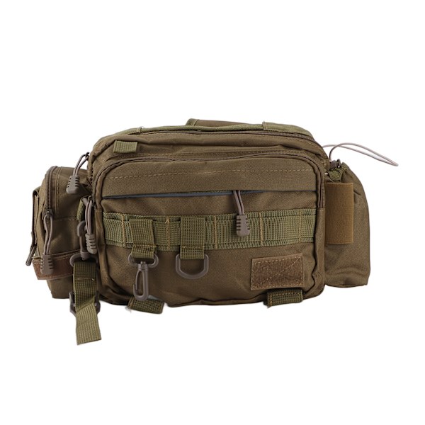 Kalastustarvikepussi Nylon 600D Kalastusvälineiden olkapussi vyöllä ulkoilmaan ja pyöräilyyn Khaki