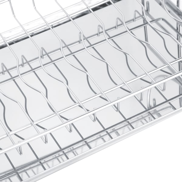 Dubbellagerskål i rostfritt stål Diskställshållare Kök Dräneringsställ Förvaringsorganisatör