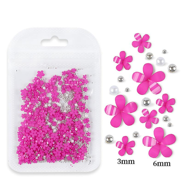 200 bitar av fembladiga blommor Nail Art Accessoarer Väska Typ 23