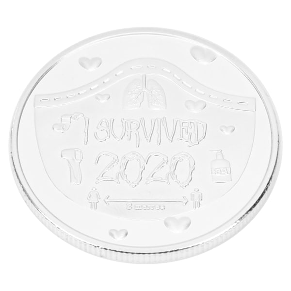 Jag överlevde 2020 minnesmynt Dubbelsidig myntminnesmyntgåva till samlare (silver)