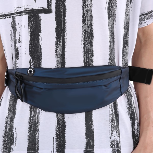 Løbebælte Midjeväske Unisex Vandafvisende Løbeväske Sport Fanny Pack 10 tommer Blå