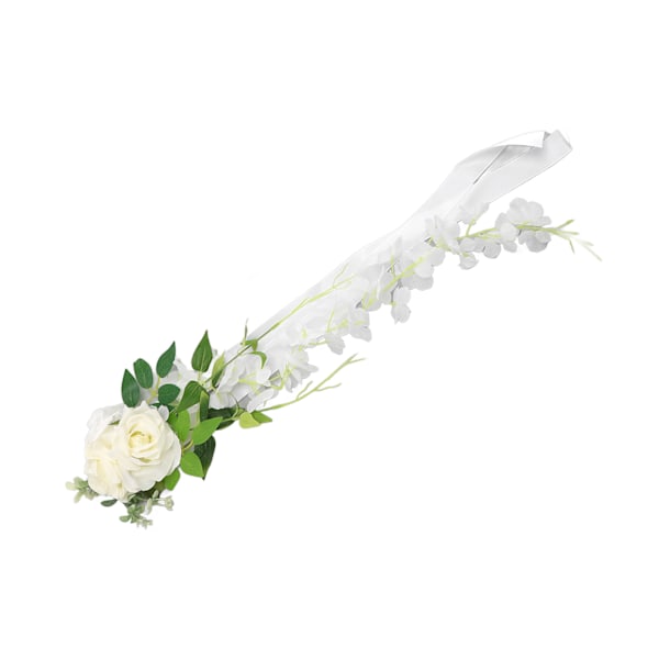 Bryllupsstol Ryg Blomst Kunstig Naturtro Fast Form Rig Lager Elegant Rose Bryllupsfest Stol Rygdekoration 17048
