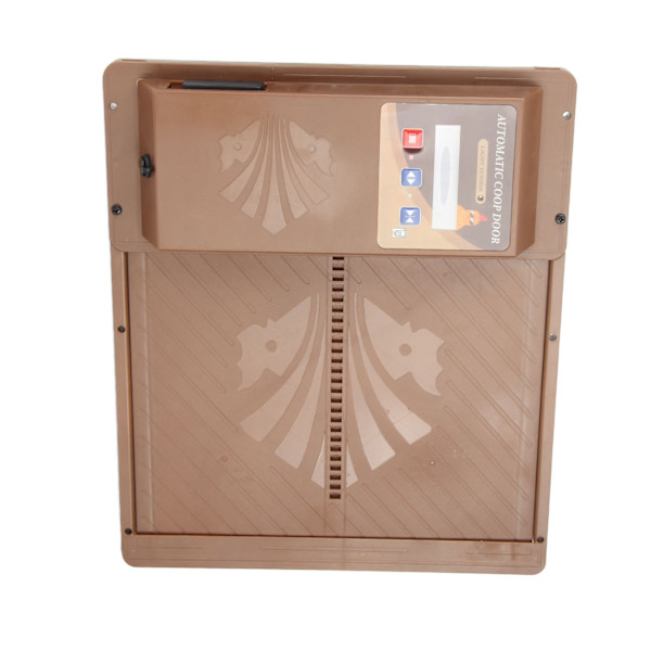 Solar Powered Automatic Chicken Coop Door USB Horizontal Open 3 in 1 Automatic Chicken Coop Door Opener with Timer Light Sensor Remote Control Brown