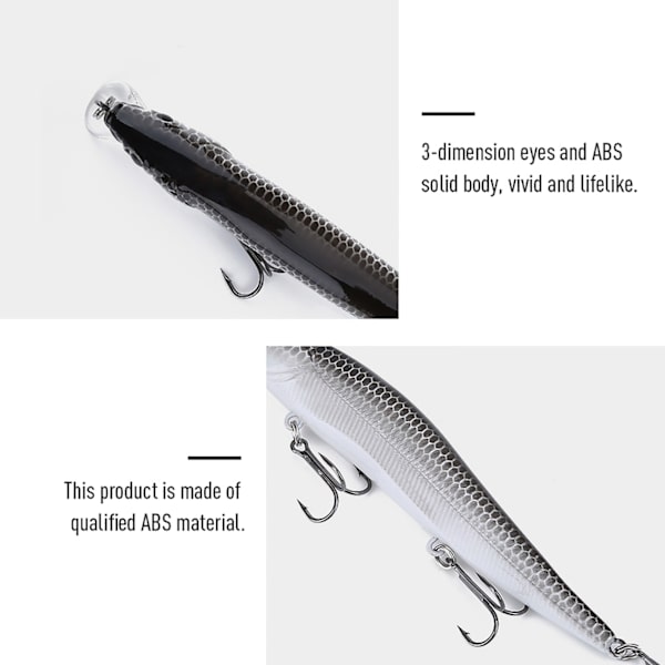 1. pitkäperäinen kalastusväline Tekoelävä syötti Luonnollinen minnow-syötti Kalastustarvikkeet (A)