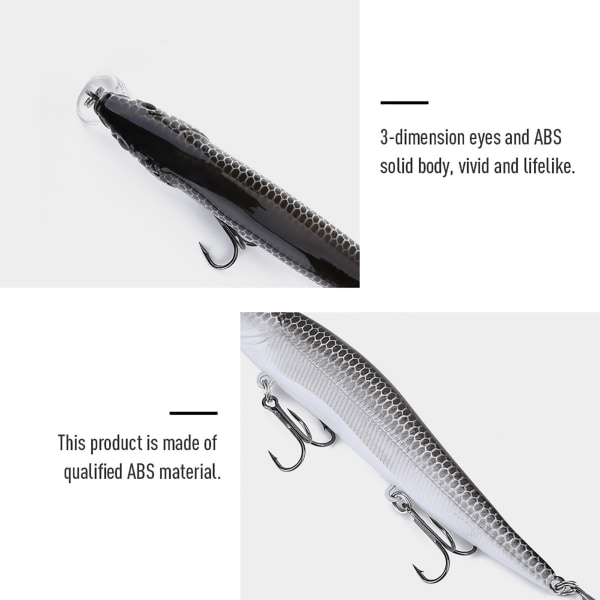 1st Long Tail Fishing Artificiellt levande bete Naturligt likt Minnow Lures Fisktillbehör (A)