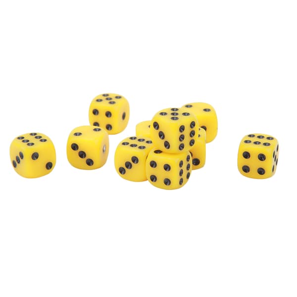 30pcs Dice Set 16MM Plastic 6-sided Round Corner Dice Cubes for Tabletop Board Games Yellow