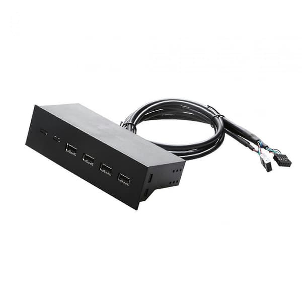 5,25-tommer USB-hub med frontpanel til PC, computerkabinet, optisk drev, frontpanel, 4 porte, USB 2.0_max