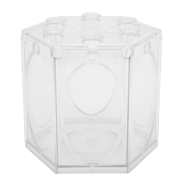 Sekskantet akvarium bærbart lanterne fuglebur form miniature landskab fisk akvarium Transparent