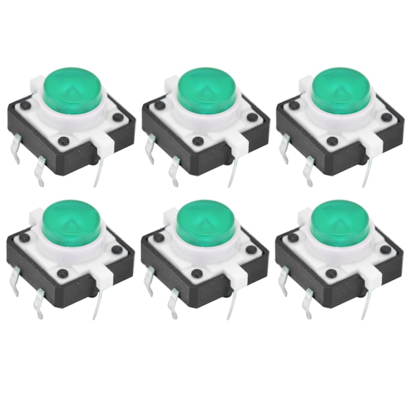 20 stk 12x12x7,3 mm Taktil Trykknap Switch LED Momentan Taktil Trykknap Switch Grøn
