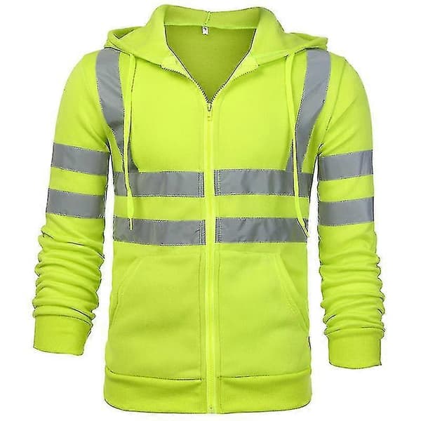 Herr Hi Vis Viz Hoodie Sweatshirt Säkerhetsjacka med hög synlighet M