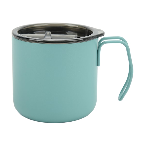 12 oz 350 ml vakuumisoleret dobbeltlags kaffekop i rustfrit stål, campingmælkekop med håndtag, grøn