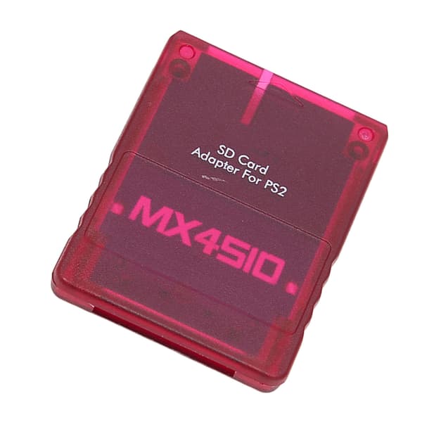 PS2 rød minnekortleser: Transparent Plug and Play-spillkonsolladapter