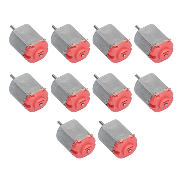 10 st mini elmotor höghastighets låg ljudnivå små likströmsmotorer för hobby DIY-leksaker Bilar Röda
