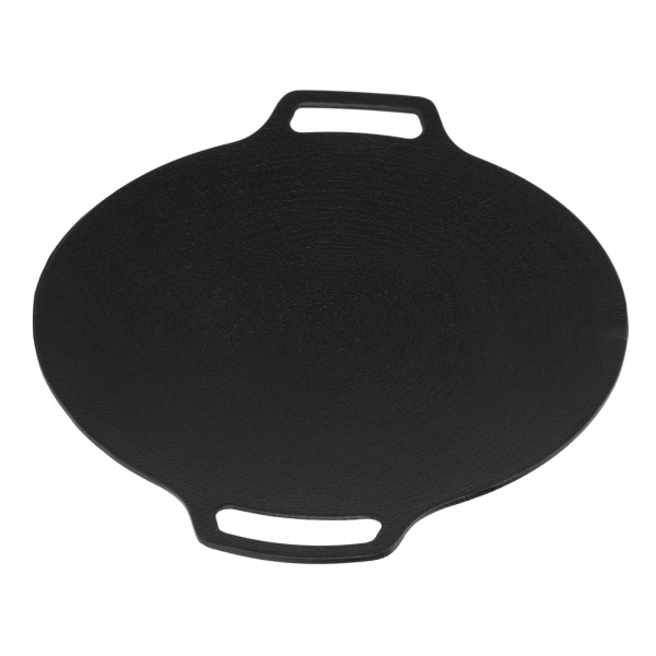 Koreansk grillpanna med non-stick 6-lagers beläggning för gasspis Rund dubbelhandtag BBQ grillplatta för utomhuscamping 25cm/9.8in