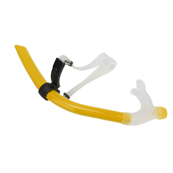 Simsnorkel med reducerat motstånd - Simningsandningsrör i silikon med justerbart huvudstöd för snorkling och dykning - Gul