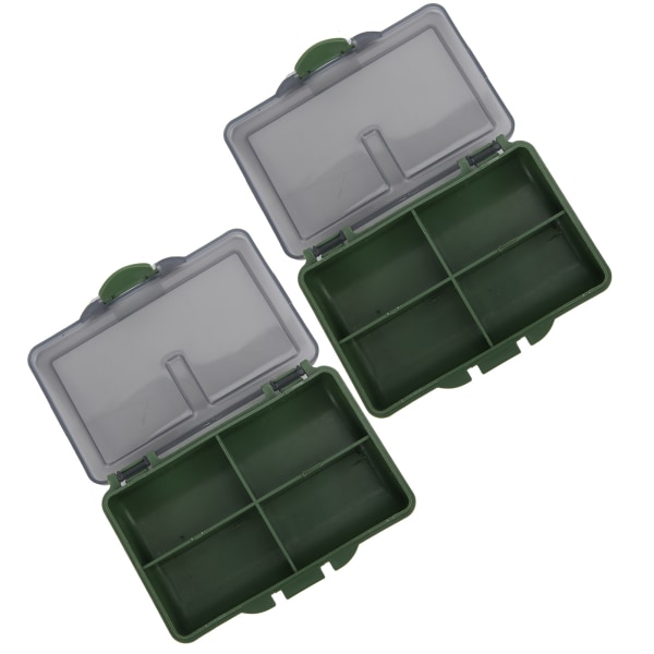 2 stk Fiskekrok Agn Gadget Box Mini PP Oppbevaringsboks Etui for fiskeutstyr Tilbehør 4 rom