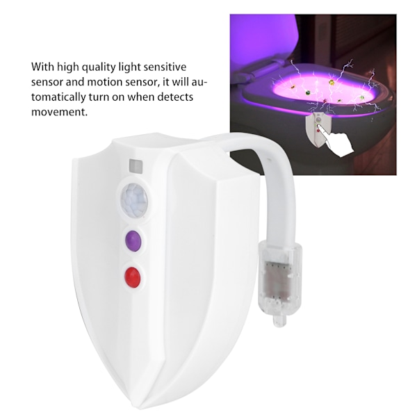 Vattentät toalettbelysning Rörelsesensor LED nattlampa med UV-ljus för badrum