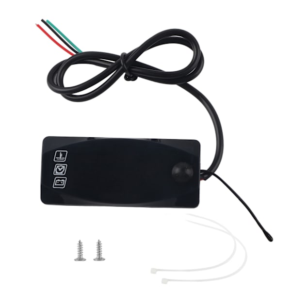 3-i-1 Motorcykel LED Voltmeter Termometer Elektronisk Ur IP67 Vandafvisende Måler 6V-30V