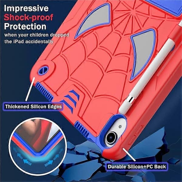 kompatibelt med iPad 11" (2025) Spider Web Kids-skal – rött[LD]
